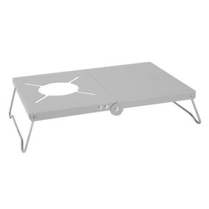 Outdoor Stove Table With Folding Legs Portable Stainless Steel Picnic Camping Table For Indoor Outdoor Camping Beach Backyard Party Patio Picnic silver white  |  Camp Kitchen Camp Kitchen Camp Kitchen