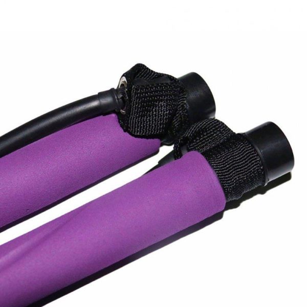 Pilates Bar With Resistance Bands Kit Portable Pilates Bar Stick Home Workout Pilate Bar For Gym Fitness Purple  |  Yoga Exercise & Sports Purple