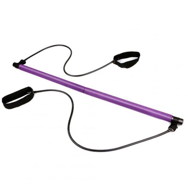 Pilates Bar With Resistance Bands Kit Portable Pilates Bar Stick Home Workout Pilate Bar For Gym Fitness Purple  |  Yoga Exercise & Sports Purple