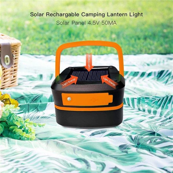 Portable Foldable Led Solar Light 3 Lighting Modes Ip44 Waterproof Rechargeable Camping Tent Light Torch orange  |  Outdoor Lamps Camping & Hiking Orange