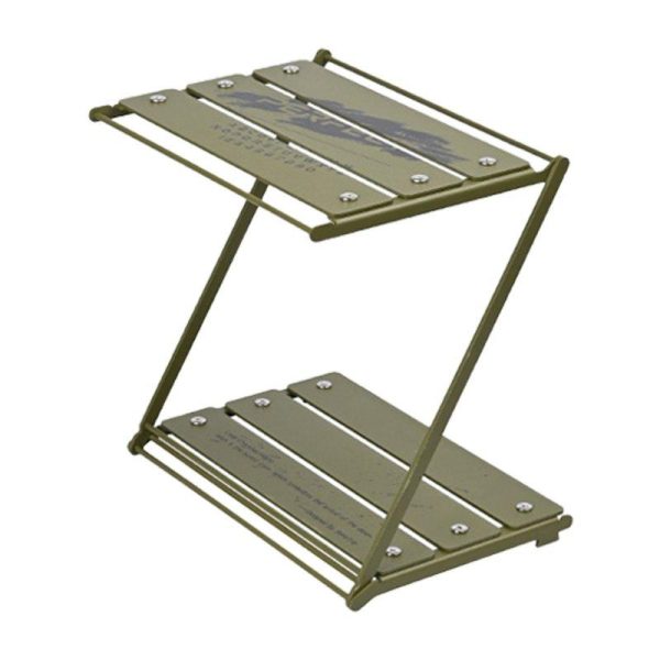 Portable Folding Table Double Layer Z-shaped Aluminum Alloy Camping Table Dinner Desk For Picnic Bbq Fishing Supplies army green  |  Camp Kitchen Camp Kitchen Army green