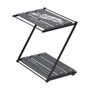 Portable Folding Table Double Layer Z-shaped Aluminum Alloy Camping Table Dinner Desk For Picnic Bbq Fishing Supplies Black  |  Camp Kitchen Camp Kitchen Black