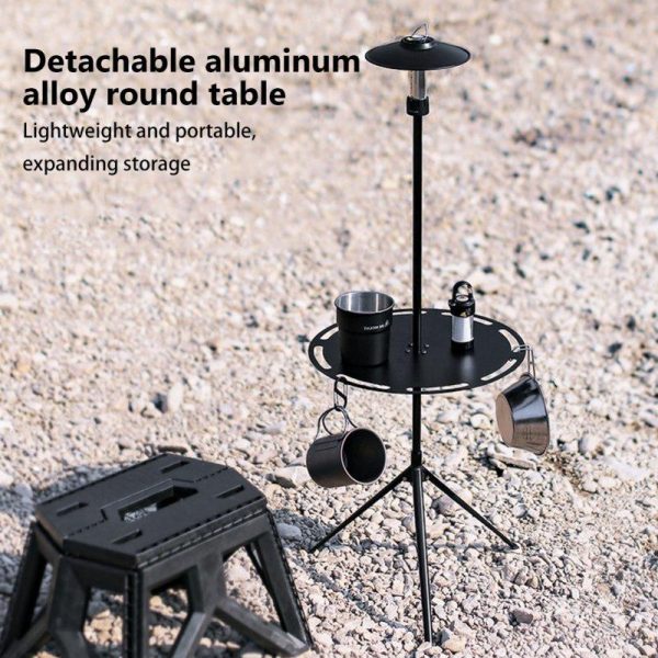 Portable Mini Tea Coffee Desk Lights Pole Tripod Table Desk Fishing Outdoor Tools For Outdoor Camping Hiking Backpacking light pole  |  Camp Kitchen Camp Kitchen Camp Kitchen