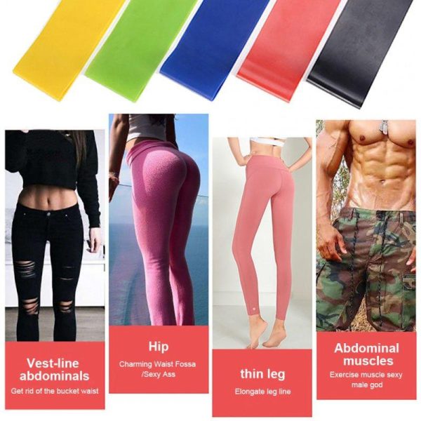 Portable Yoga Training Fitness Band Wear-resistant Elastic Resistance Bands Exercise Workout Equipment Rainbow Color  |  Yoga Exercise & Sports Rainbow Color