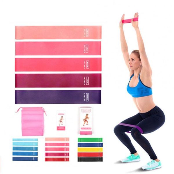 Portable Yoga Training Fitness Band Wear-resistant Elastic Resistance Bands Exercise Workout Equipment Rainbow Color  |  Yoga Exercise & Sports Rainbow Color