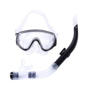 Professional Diving Mask Snorkels Set Waterproof Goggles Glasses Easy Breath Tube Set Diving Equipment black one size  |  Water Sports Exercise & Sports Black + One size