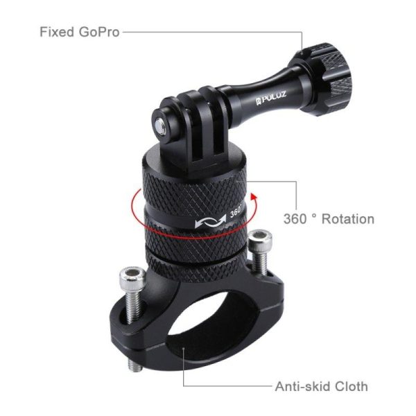 PULUZ 360 Degree Rotation Bike Aluminum Handlebar Adapter Mount for GoPro GoPro Hero4/5/6 red  |  Bicycle Accessories Bicycle Accessories Bicycle Accessories