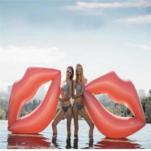 Pvc Inflatable Swimming Ring Lip-shaped Floating Bed Lie-on Pool Float Water Toys red  |  Outdoor Gadgets Camping & Hiking Outdoor Gadgets