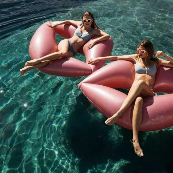 Pvc Inflatable Swimming Ring Lip-shaped Floating Bed Lie-on Pool Float Water Toys red  |  Outdoor Gadgets Camping & Hiking Outdoor Gadgets