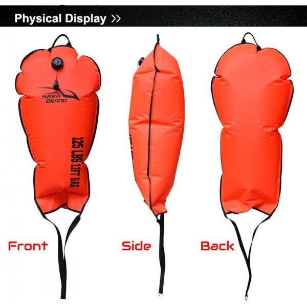 Scuba Diving Lift Bag 60/70/125/140LBS Lift Bag Big Exhaust Valve Buoyancy Bag Fluorescent orange_125 LBS  |  Water Sports Exercise & Sports Fluorescent orange + 125 LBS