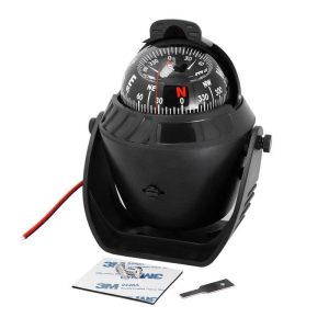 Sea Pivoting Marine Compass Electronic Navigation Compass With Magnetic Declination Adjustment For Car Ship black  |  Survival Gears Camping & Hiking Black