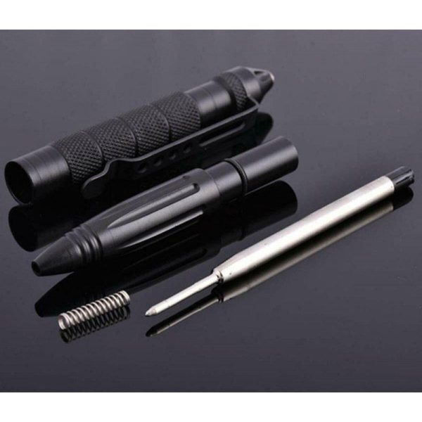 Self Defense Pen Aviation Aluminum Pen for Writing and Glass Breaker black  |  Survival Gears Camping & Hiking Black