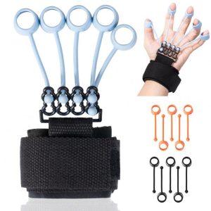 Silicone Finger Strengthener 3 Levels Resistances 40lb+60lb+75lb Finger Exerciser Recovery Physical Equipment black  |  Fitness Equipment Exercise & Sports Black