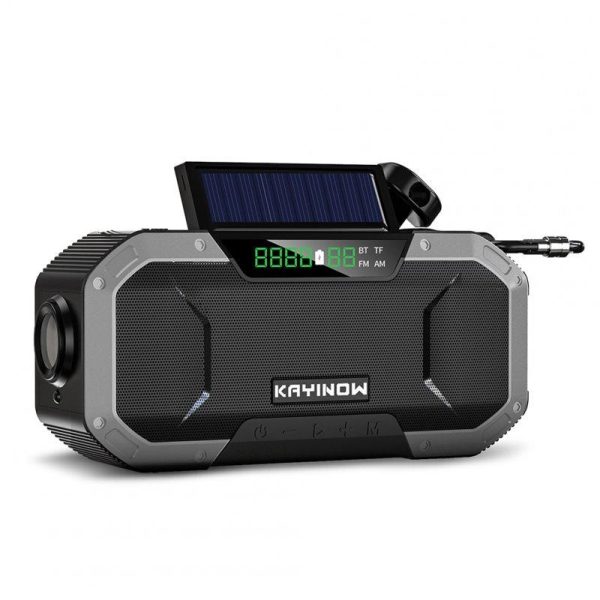 Solar Hand Crank Radio 5000mah Large Battery Capacity Portable Multifunctional Outdoor Emergency Radio green  |  Survival Gears Camping & Hiking Green