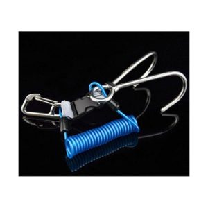 Stainless Steel Spring Rope Reef Hook (Double Hook) Dive Gear Diving Accessories blue  |  Water Sports Exercise & Sports Blue