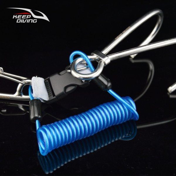 Stainless Steel Spring Rope Reef Hook (Double Hook) Dive Gear Diving Accessories blue  |  Water Sports Exercise & Sports Blue