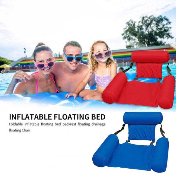 Summer Inflatable Foldable Floating Row Swimming Pool Water Hammock Air Mattresses Bed Beach Water Sports Lounger Chair blue  |  Water Sports Exercise & Sports Blue