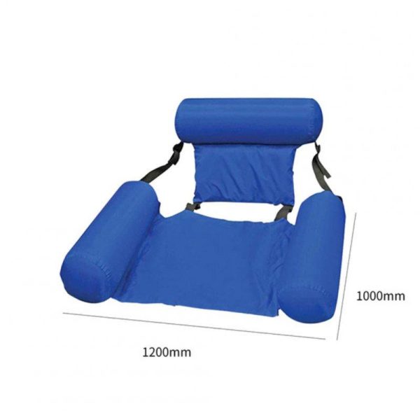 Summer Inflatable Foldable Floating Row Swimming Pool Water Hammock Air Mattresses Bed Beach Water Sports Lounger Chair blue  |  Water Sports Exercise & Sports Blue