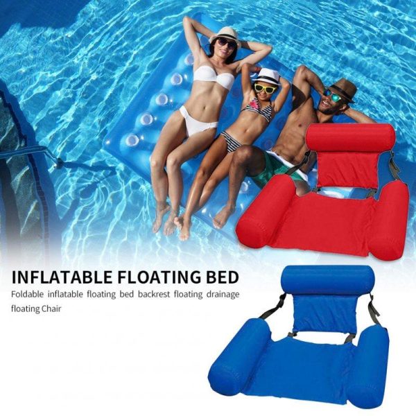 Summer Inflatable Foldable Floating Row Swimming Pool Water Hammock Air Mattresses Bed Beach Water Sports Lounger Chair green  |  Water Sports Exercise & Sports Green