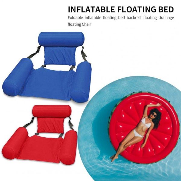 Summer Inflatable Foldable Floating Row Swimming Pool Water Hammock Air Mattresses Bed Beach Water Sports Lounger Chair green  |  Water Sports Exercise & Sports Green