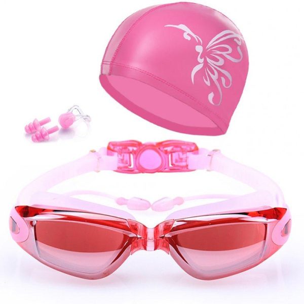 Swimming Accessories, Goggles Swim Set  |  Water Sports Exercise & Sports Pink