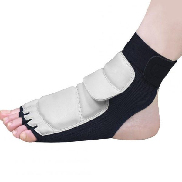 Taekwondo Foot Protector Gea Ankle Brace Support Pad Feet Guard For MMA Martial Arts Fight Training Sparring Kung Fu 1 Pair White M for height 140-160cm  |  Protective Gears Exercise & Sports Protective Gears