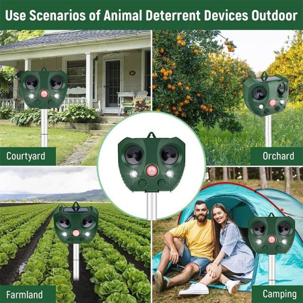 Ultrasonic Waterproof Animal Repellent 13.5 Khz -45.5 Khz Ip44 Waterproof Cat Dog Repellent Deterrent Green  |  Telescopes & Binoculars Camping & Hiking Green