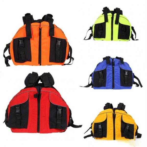 Water Sports Life Vest Oxford Cloth Canoe Kayak Inflatable Boat Raft Safety Life Jacket Buoyancy Swimwear blue One size fits all  |  Survival Gears Camping & Hiking Blue + One size fits all