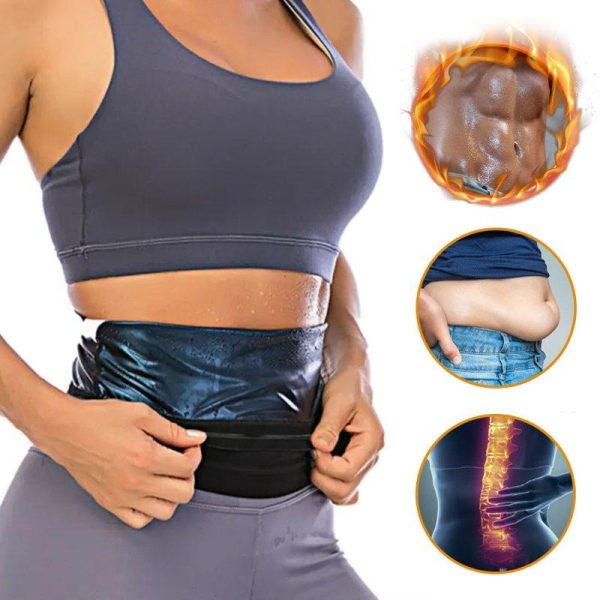 Women Abdomen Belt Waist Trimmer Sport Sweat Band Weight Loss Body Shaper Slimming Belly Band black S/M  |  Protective Gears Exercise & Sports Black + S/M