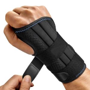 Wrist Bandage Adjustable Day Night Wrist Support With Metal Splint For Men Women Arthritis Sprains Sports Protection Left hand L[20-27cm hand]  |  Protective Gears Exercise & Sports Left hand L[20-27cm hand]