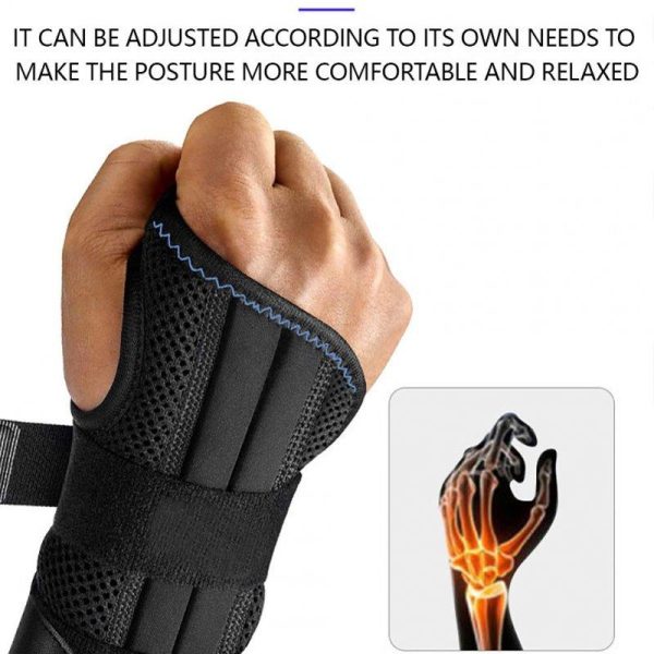 Wrist Bandage Adjustable Day Night Wrist Support With Metal Splint For Men Women Arthritis Sprains Sports Protection Right hand M [13-20cm hand]  |  Protective Gears Exercise & Sports Protective Gears