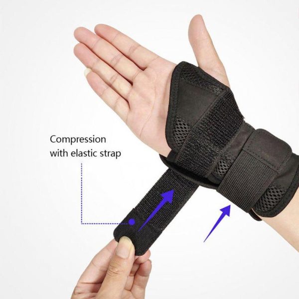 Wrist Bandage Adjustable Day Night Wrist Support With Metal Splint For Men Women Arthritis Sprains Sports Protection Right hand M [13-20cm hand]  |  Protective Gears Exercise & Sports Protective Gears