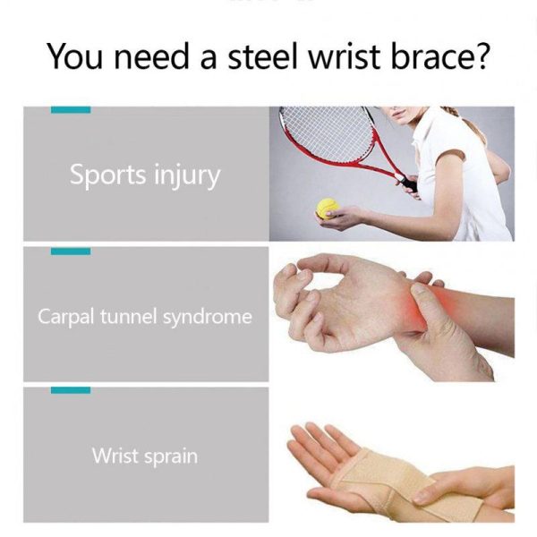 Wrist Bandage Adjustable Day Night Wrist Support With Metal Splint For Men Women Arthritis Sprains Sports Protection Right hand M [13-20cm hand]  |  Protective Gears Exercise & Sports Protective Gears