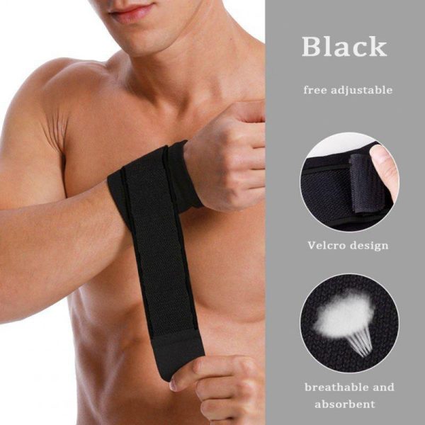 Wrist Brace Wrist Support For Fitness Weight Lifting Tendonitis Carpal Tunnel Arthritis Wrist Pain Relief Wrist Wraps Men Women black L pair  |  Protective Gears Exercise & Sports Black + L pair