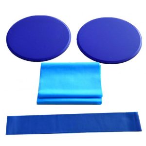 3Pcs Exercise Sliding Gliding Discs Yoga Fitness Abdominal Trainers Core Slider Tension Belt Resistance Ring blue  |  Yoga Exercise & Sports Blue