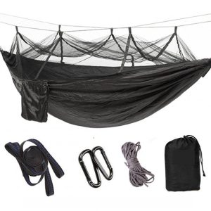 Outdoor Camping Hammock Anti-rollover Swing With Binding Ropes For Patio Porch Garden Backyard  |  Tents & Accessories Camping & Hiking Black