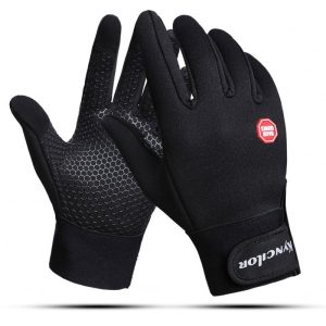 Windproof Sports Gloves Touch Screen Gloves Hook and Loop Fasteners Climbing Cycling black_L  |  Outdoor Gadgets Camping & Hiking Black + L