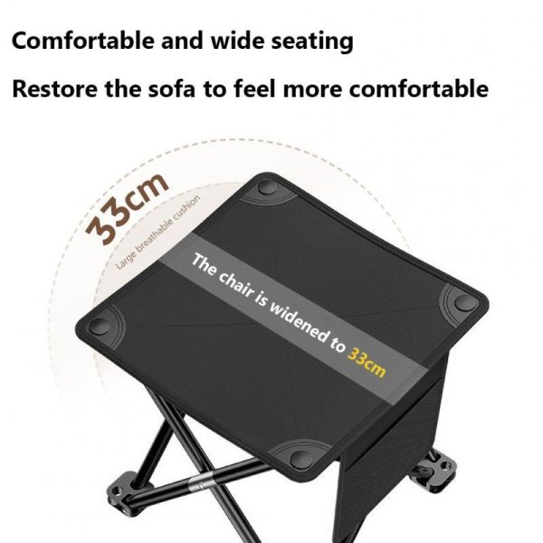 Camping Stool Portable Folding Stool 450 LBS Load Capacity Lightweight Slacker Chair For Outdoor Gardening black  |  Camp Kitchen Camp Kitchen Black