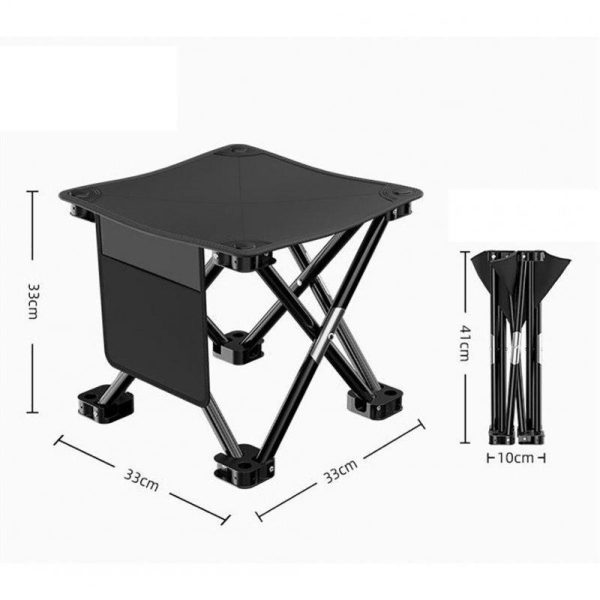 Camping Stool Portable Folding Stool 450 LBS Load Capacity Lightweight Slacker Chair For Outdoor Gardening black  |  Camp Kitchen Camp Kitchen Black