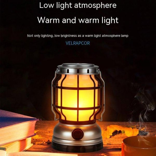 Outdoor Retro Led Camping Lantern Portable Multifunctional Usb Rechargeable Portable Solar Hand Lamp 1991T  |  Outdoor Lamps Camping & Hiking 1991T