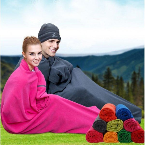 Portable Ultra-light Polar Fleece Sleeping Bag Outdoor Camping Tent Bed Travel Warm Sleeping Bag Liner Navy_185*80  |  Outdoor Gadgets Camping & Hiking Navy + 185*80